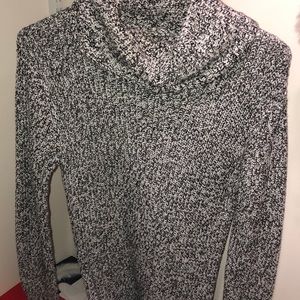 Black and white turtle neck sweater